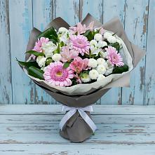 Букет цветов из:  Герберы, Альстромерии и Хризантемы #REPLACE_PRED# Тарбушево