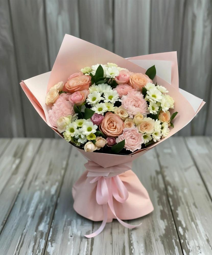 Букет цветов из: Гвоздики, Розы и Хризантемы в Тарбушево