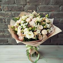 Букет цветов из:  Альстромерии, Розы и Хризантемы в Тарбушево