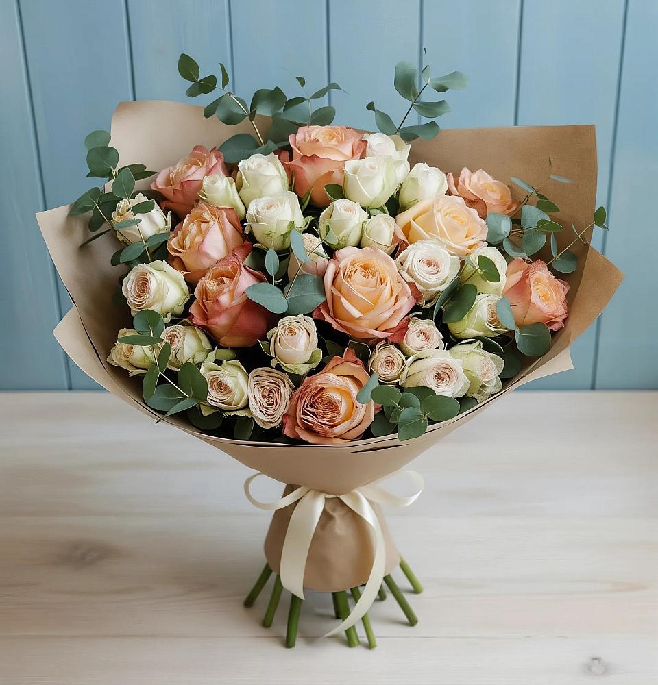 Букет цветов из: Альстромерии и Розы в Тарбушево