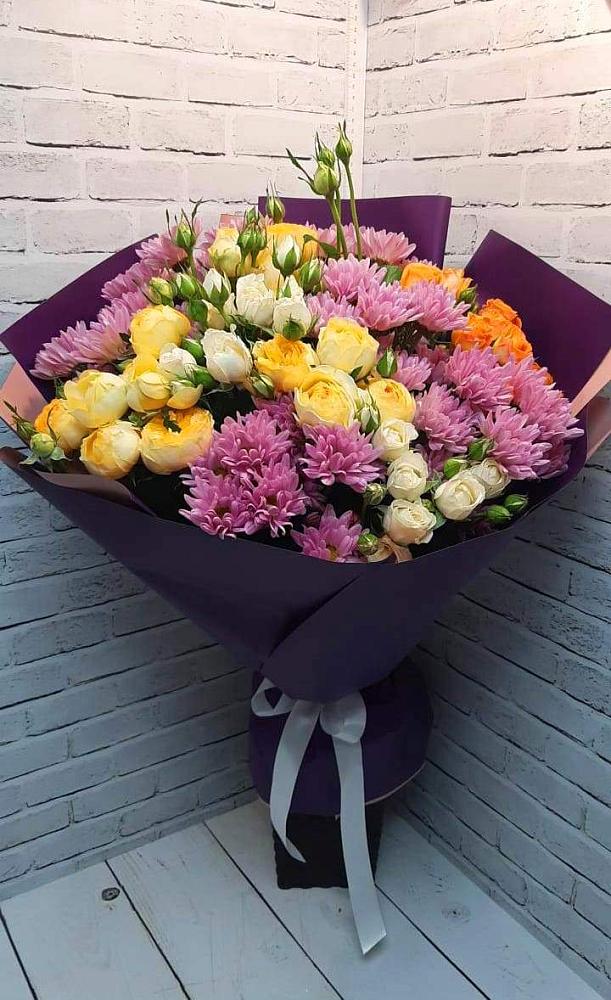 Букет цветов из: Хризантемы и Розы в Тарбушево