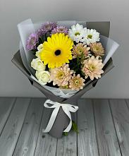Букет цветов из:  Розы, Герберы и Хризантемы в Тарбушево