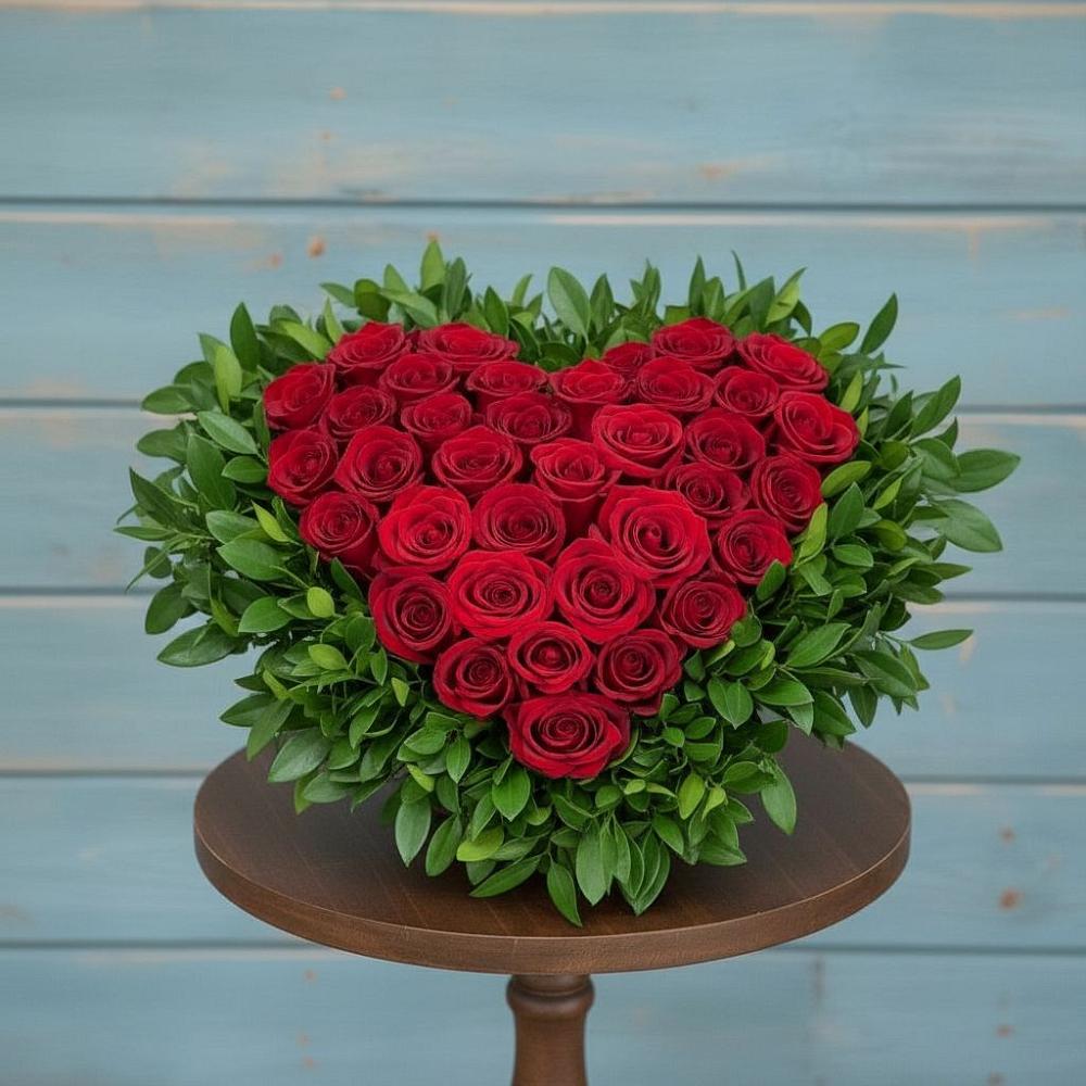 Цветочная композиция из Розы в виде сердца в Тарбушево