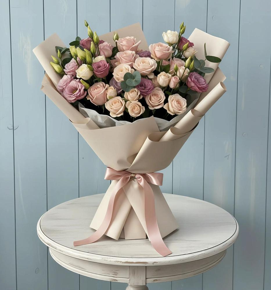 Букет цветов из: Розы и Лизиантусы в Тарбушево