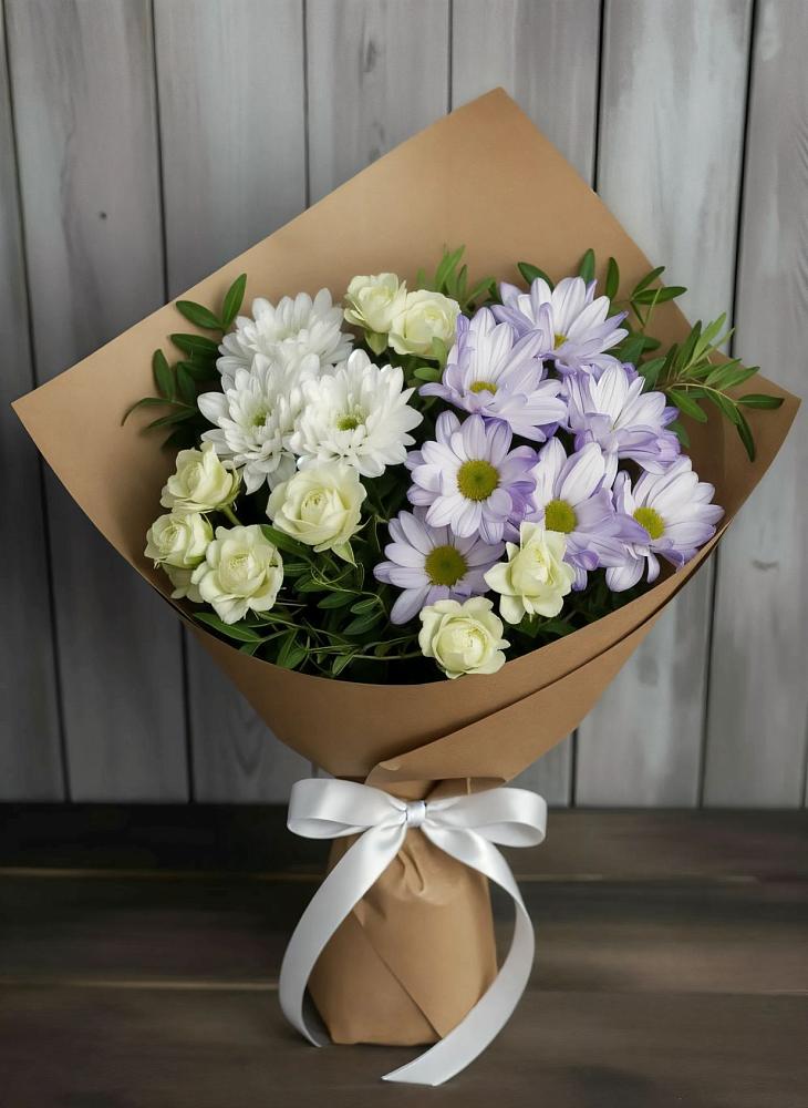 Букет цветов из: Хризантемы и Розы в Тарбушево